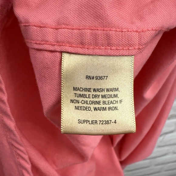 The Foundry Supply Co Coral Pink Mens 3XL Short Sleeve Button Shirt 100% Cotton - Picture 7 of 10